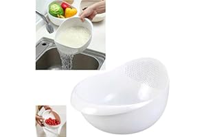 HK ONLINE Rice Washing Bowl Colander -Pasta Drainer, Wash Fruit & Veg, Steamer Basket, Strainer Basket, Sieve & Serve (Rice, Lentil Washer)