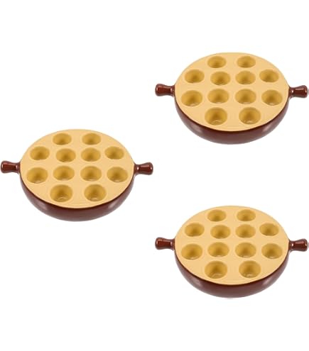 Lot de 3 poêlons à escargots 12 Trous en porcelaine plat