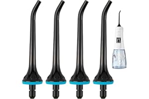 SELURK 4pcs Water Flosser Replacement Jet Tip Nozzles, Water Flosser Heads Replacement Compatible with Hangsun, Waterpik, Nicwell, COSLUS, Mospro, Zerhunt Oral Irrigators, Nozzle Tips Oral Care Black