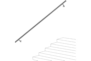 AICA SANITAER AICA Barandilla de acero inoxidable 304, pasamanos de pared, para exterior e interior, longitud: 120 cm