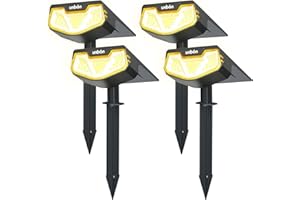 ‎UNBON UNBON Solarlampen für Außen Garten, 4 Stück Solarstrahler für Außen Warmweiß 3000K, 3 Beleuchtungsmodi Garten Solarleuchten für Außen Wasserdicht IP65, LED Gartenleuchten Solar Strahler Außen Garten