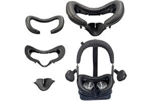 BEISDIRECT Support d'interface faciale magnétique et mousse de cuir synthétique de rechange et coussinet de nez en silicone et cache de lentille de protection, accessoires VR pour casque à index de valve