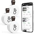 ORIA Wireless Thermometer Hygrometer, Mini Bluetooth 5.0 Temperature Humidity Sensor with Data Export and Alerts for iOS Android, Smart Real-Time Records for Baby Room, Wine Cellar (3 PCS)