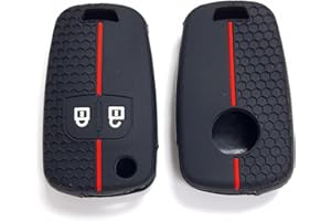 GENERIC REMOTE KEY COVER COMPATIBLE WITH VAUXHALL OPEL ASTRA J ADAM ZAFIRA C INSIGNIA MOKKA MERIVA 2 BUTTON FLIP FOB CASE 2 (Black with Red Stripe)