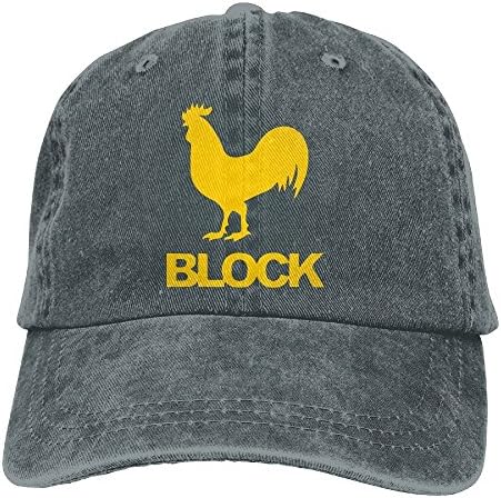 YUYUTZA Men Women Cock Block Cotton Denim Baseball Hat Adjustable Street Rapper Hat Asphalt