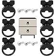 DASHUAIGE 6 Pieces Vintage Drawer Knobs Pulls Handles, Decorative Furniture Door Drawer Handles and Ring Pull with Screws for Cabinet Wardrobe Cupboard Dresser (Black)