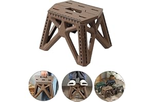 Sbomi Hocker Klappbar für Kinder & Erwachsene,Campinghocker,Tritthocker aus Kunststoff,Faltbar Küchenhocker Klapptritt Bad, Tragbarer Klapphocker für Küche, Bad und Wohnzimmer (23.5 cm hoch-Braun)