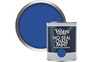 VINTRO PAINT Vintro | No Seal Chalk Paint | Cobalt Blue | Interior & Exterior Use | Furniture | Walls | Wood | Metal | 1 Litre (Cobalt)
