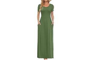AUSELILY Maxi Dress for Women-Summer Casual Long Dresses for Ladies with Pockets
