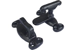 Dzina Thumb Turn Catch Latch | Showcase Cabinet Cupboard Door Fastener | Hinge Door Accessories | Antique Black- Pack of 2