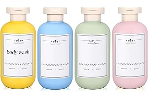 UMETASS 200ml Reiseflaschen zum befüllen, Auslaufsicher Reisezeitset, reisegroß Shampoo Behälter mit Flip-Top Deckel, Leere Reiseflaschen (Gelb-Grün-Rosa-Blau, 4 Stück)