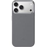 Minesk iPhone 17 Pro Max i&ccedil;in MagSafe ile Uyumlu &Ccedil;izilmeyen ve Parmak İzi Tutmayan Deri G&ouml;r&uuml;n&uuml;ml&uuml; Metal Tuşlu ve Metal Lens &Ccedil;