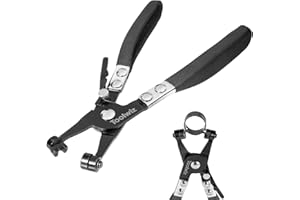 TOOLWIZ Heavy Duty Hose Clamp Pliers Wire Hose Clamps Removal and Installation Tool Auto Repairing Tool for Car Water Pipe Ring-Type and Swivel Flat-Band Clamps (Black)