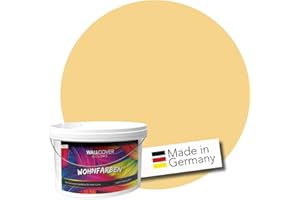 WALLCOVER hochwertige Wandfarbe für Innen | Sonnengelb | 2.5L für 20m² | Hochdeckende Innenfarbe Matt (Klasse 1) | Profi Qualität aus Deutschland