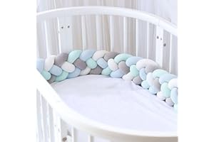 LGZY Bettschlange Umrandungen Geflochten Bettkantenschutz Baby Nestchen Bettrolle Stillkissen, Geflochten Bettschlange Nestchen Babybett Knotenkissen, Deko Kissen Für Schlafzimmer Wohnzimmer,J,4M