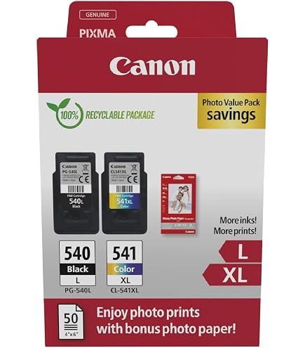 5 Cartucce D'Inchiostro Müller Printware Compatibili Canon - Sostituisce PG-540XL (Nero X3) E CL-541XL (Colore X2) Per MG 2150, 3150, 4150, MX 375 E Altri - 2