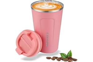 Goodatech taza de viaje de café térmico de acero inoxidable, sin BPA vacío aislado, botella de coche, vaso con tapa hermética, para café caliente/frío, té y cerveza