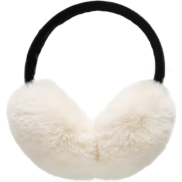 Sedex Opvouwbare warme pluche oorwarmers voor dames, windbescherming, skiaccessoires en Valentijnscadeau, wit, één maat