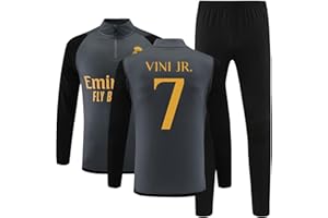 CHMORA 2023 Madrid Bellingham Maillot de Foot Vêtements de Sport à Manches Longues pour Hommes et Enfants Survetement de Football Club Football Entrainement Sports Unisexe 2 Pièces