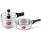Pigeon by Stovekraft Mini Combi Aluminium Cookware Set, 2-Pieces (2+3 Litres), Silver
