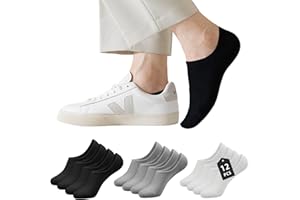 CAUDBLOR Skarpetki, 12 par, damskie, męskie, niewidoczne stopki, bawełniane skarpetki z antypoślizgowymi silikonowymi naszywkami na podeszwach, rozmiary 36-39, 39-42