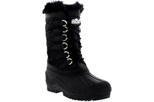 Polar Womens Nylon Waterproof Weather Outdoor Snow Duck Winter Rain Cuff Lace Boot