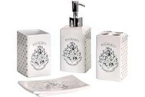 Elbenwald Harry Potter Bath Set 4Tlg Hogwart's Coat of Arms Ceramic White