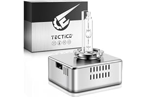 TECTICO D5S Lampadine Xenon 35W 6000K Bianco Diamante +300% Ultra Brillante D5S Kit di Conversione HID 12V DC con Base Metallica Lampadina di Miglioramento Fari, 1 Lampada