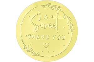Ouligay Etykiety "A Sweet Thank You", 5 cm, okrągłe, złote naklejki na prezent, małe naklejki na kopertę, samoprzylepne etykiety na przyjęcie weselne, upominek, urodziny, pakowanie prezentów