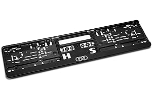 Audi 3292100100 ramka pod tablicę rejestracyjną, pierścienie z logo, kolor czarny