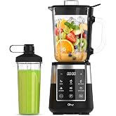 Olvy Glass Blender Fruit Smoothies Ice Pica | 2 Pieces | Black Color 6 Blades | Sauces &amp; Purees | To-Go Portable Bottle | Ele