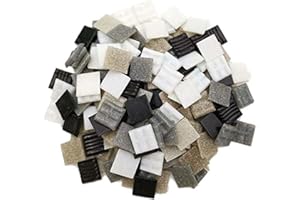 Armena Mosaikstein Mosaikfliesen Glas 2x2cm 500g (Circa 170 Stück) Weiß-Grau-Schwarz, 2102045001006