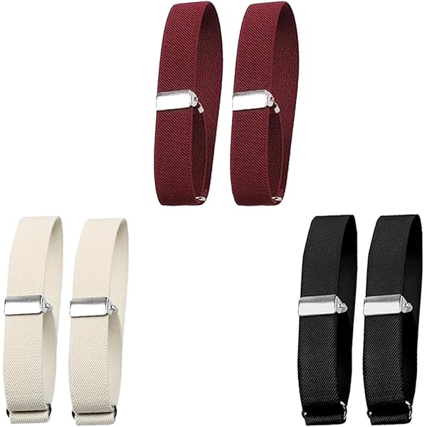 Brassards De Chemise Dokeno - Lot De 4 Paires - Élastique Ajustable Anti-dérapant
