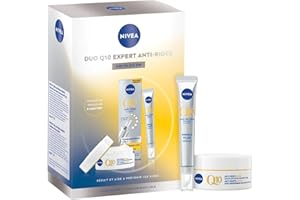 NIVEA - Coffret Soin Visage Anti-Âge Q10 Expert anti-rides - Combleur de Rides Ciblé (15 ml) + Soin de Jour Anti-Rides & Fermeté (50 ml) - Q10 Pur & Créatine - Tous Types de Peaux