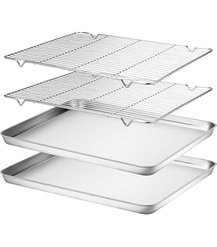 Homikit Backblech Mit Abkühlgitter, Edelstahl Mini Produktbild-Vorschau 9