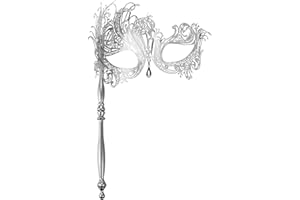 Cupimatch Couple's Masquerade Mask: Metallic Venetian Party Mask Halloween Costume Accessory for Carnival