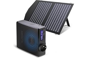 ALLPOWERS Générateur portable Powerstation 200 W/154 Wh générateur solaire avec panneau solaire pliable de 60 W batterie au lithium pour la pêche en plein air d'urgence Voyage