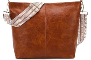 HAIWILL Umhängetasche Damen Große Crossbody Bag Damen mit Breiter Gurt Leder Hobo Bag Shopper Tasche Retro Schultertasche Handtasche für Alltag, Büro, Schulausflug und Einkauf