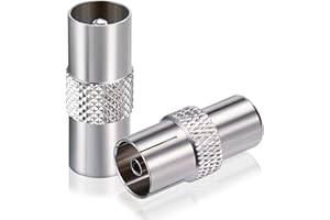 BINGFU Koaxial Antenne Adapter Koax-Stecker auf Koax-Stecker, Koax-Stecker auf Koax-Kupplung Adapter 2 Stück für Antennenkabel, Satellitenkabel, Koaxialkabel