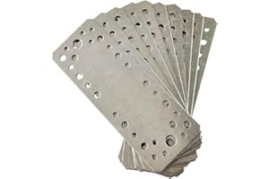 OMIDEAS 10 x Plaques d'assemblage plates (180 x 65 x 2) Connecteur de réparation, Plaques de raccord, en acier galvanisé