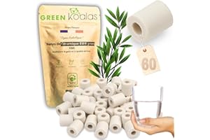 GREEN KOALAS | 60 Véritables Perles de Céramique EM GRISES | Billes de Filtration de l'eau du robinet pour Carafe Machine à café Bouilloire | Purificateur Naturel Efficace sur chlore et calcaire