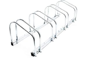 WilTec Râtelier au Sol pour 4 vélos 95x33x27cm en métal galvanisé Bicyclette