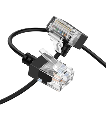 Cavo Ethernet Piatto RJ45 Cat5e Con Connettore A 90° Angolo Retto Per Router E PC, Colore Bianco