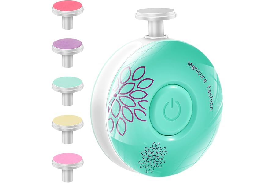 Brencco Lima Electrica Uñas Bebe Con 6 Puntas Intercambiables Poco Ruido | Lijadora de uñas silenciosa para bebés
