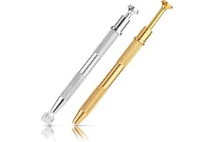 Bewudy Lot de 2 outils de saisie de boule de perçage, outil de ramassage de bijoutier en acier inoxydable, support à 4 griffes, pince à épiler pour petits objets, composants électroniques à puce IC