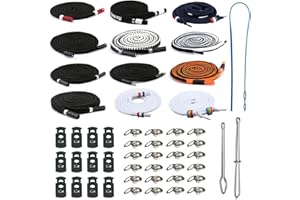 Zasvec 12 Piezas Cordones Sudadera Cordones de Repuesto Cordón de Repuesto Universal Cordones con Threader Cerraduras de Cordón Ojales Lavadora para Pantalones Deportivos Sudaderas con Capucha