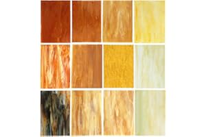 Lanyani（10 Sheets） Variety Stained Glass Sheets 4 x 6 inch Opal Art Glass Pack Tiffany Glass, Mixed Textures