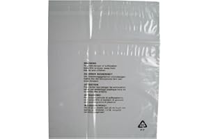 UKPS 25 CLEAR TRANSPARENT PLASTIC SELF SEAL GARMENT CLOTHING RETAIL PACKAGING BAGS SAFETY WARNING SMALL SIZE 10x12" 250x300mm 38mu PEEL+SEAL CLOTHES SHIRT T-SHIRT STORAGE PROTECTION DISPLAY PACKING