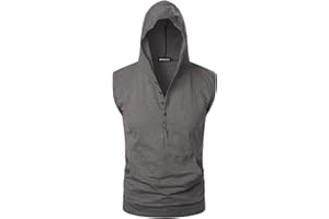 APAELEA Débardeur à Capuche sans Manches Homme d'été Coton Muscle Shirt pour Running Fitness Gym