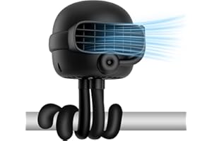 Cadrim Mini ventilador de cochecito con clip para bebé, pequeño ventilador portátil recargable y de mano, ventilador de refrigeración USB con trípode flexible para viajes, cuna, camping (negro)
